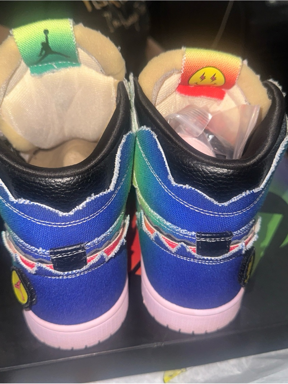 Us mens 10 Air Jordan 1 J Balvin Athletic Shoes Rainbow - Picture 5 of 10